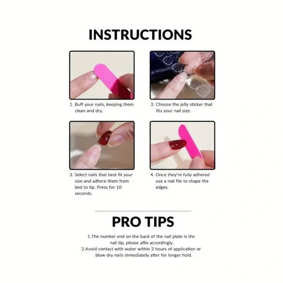 Rose Butterfly cover with White Pearl Press on nail nude color - Picture 5 of 5